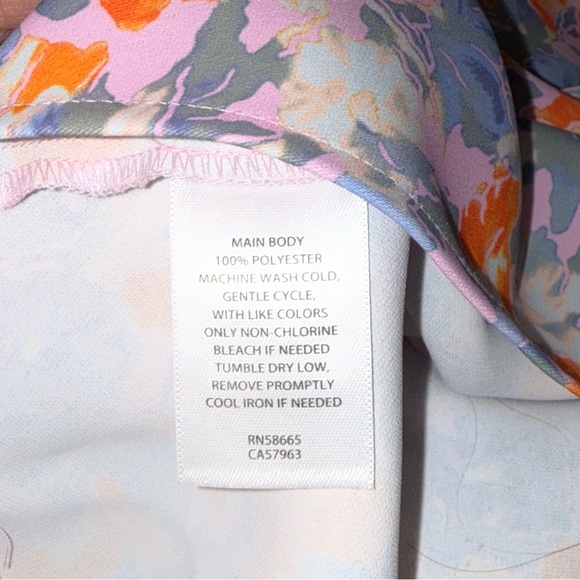 NEW Open Edit Asymmetrical Off-Shoulder Blouse in Pink Sky Floral - Picture 14 of 16